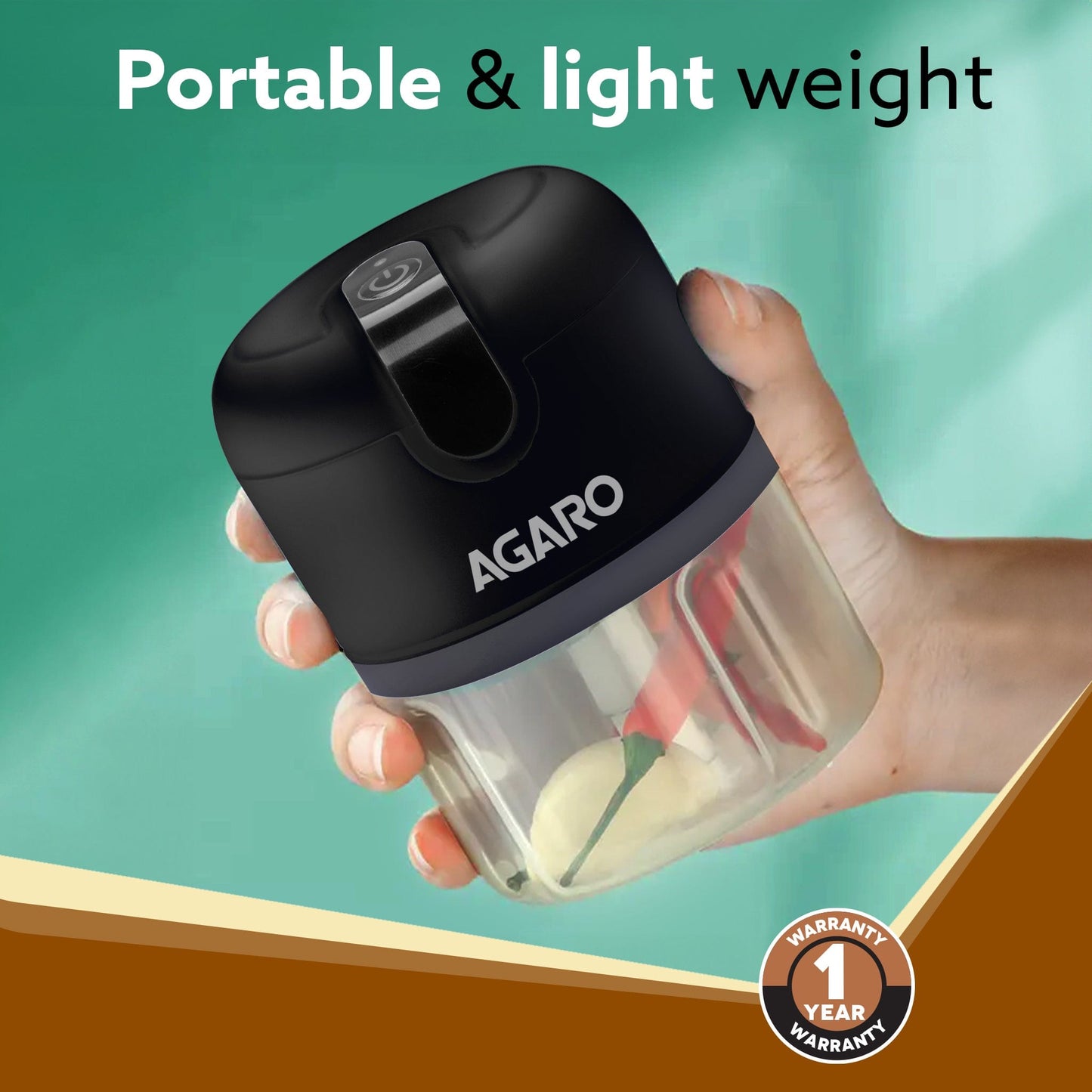 Elite Rechargeable Mini Electric Chopper, 250 Ml, Black