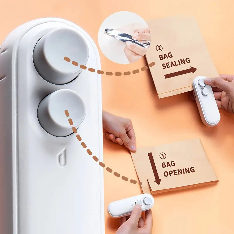 Rechargeable 2 in 1 Food Bag Sealer And Cutter