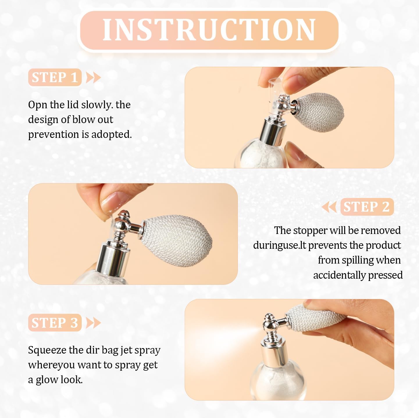 Original AnyLady Diamond Highlighter Powder Spray Waterproof High Gloss Glitter Body Bronzer Highlight Powder Face Contour Illuminator Makeup
